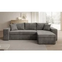 Luxusbetten24 Schlafsofa Designer Sofa Denver in Cord, mit Stauraum und Schlaffunktion