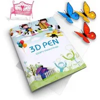 FOUORTUNATE-BEE Malbuch 3D-Stift Zeichenbuch mit 40 Vorlagen & transparenter Platte, Mal- & Doodle-Schablonenbuch für 3D-Stift Kreativprojekte