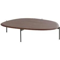 WOOOD Couchtisch Kota - MDF & Holzfurnier Braun, Luftiges & organisches Design, schlanke Beine