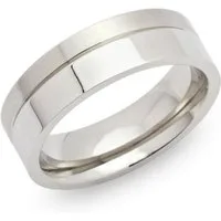 Unique Fingerring Teilpoliert in Silber 7mm Breite R9181