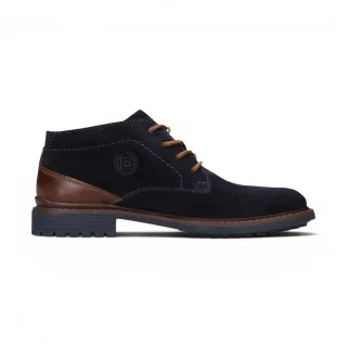 Bugatti Herren dunkelbraune Wildlederleder-Schnürstiefel für Wüstenknöchel – Rigalo Evo
