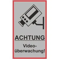 Hermann Schütz Hinweisschild Videoüberwachung Hinweisschild Kunststoff 150 x 250 mm, (1 St., 1 Schild)