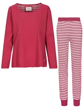 IN LINEA - Da.-Pyjama crimson stripe - Gr. - 46