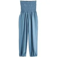Next Jumpsuit Bandeau-Jumpsuit, Raffung + Ballonbein, Kurzgröße (1-tlg)