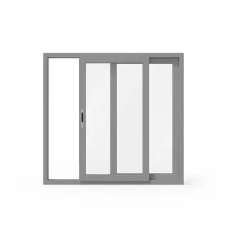 Schiebefenster, Aluminium, MB Slide, Weißaluminium ähnlich RAL 9006, 2-flügelig, 1000 x 600 mm, individuell konfigurieren