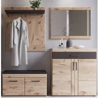 freiraum Garderoben-Set Grano, (4-teilig) Viking Eiche Dekor - 188x195x38 (BxHxT)