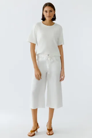 Oui - Hose HIGH RISE optic white - Gr. - 42