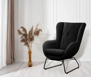 Sessel Designersessel ARTEMIS in Stoff Kronos Schwarz