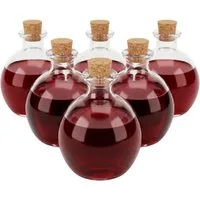 relaxdays Vorratsglas Glasflaschen mit Korken 6er Set, Glas