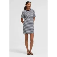 SENSES.THE LABEL Shirtkleid Gestreiftes T-Shirt-Kleid FE:NO night navy / opticwhite Regular Fit