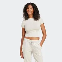 adidas Sportswear T-Shirt ESSENTIALS 3-STREIFEN SLIM BABY schmale Passform, Rundhalsausschnitt, mit Elasthan-Anteil