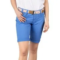 DENIMFY Bermudas Damen Shorts DFPia Regular Fit Chinoshorts mit Gürtel