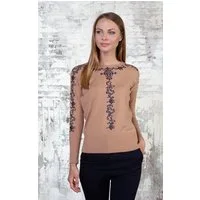 Passioni Strickpullover mit dekorativem Print und Strasssteinen