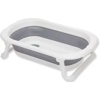 Fillikid Babybadewanne Faltbadewanne Orka, grau-weiß, inkl. Ablaufstöpsel