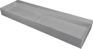 Neuesbad Serie 660 Waschbecken 1200x400mm, Grau Metallic, mit ROSETTE NB1DECQBSU2S1