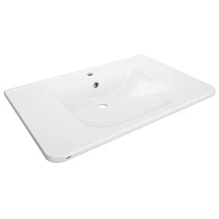 KWC Aquarotter Einzelwaschtisch, MEDCARE, MIRANIT, 850x150x550 mm, weiß, Hahnloch, Überlauf, 2030072 2030072438
