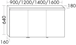 Burgbad Sp.-Schr.Sys30 PG4 Sana 640x900x180 Eiche Hellgrau, SPRU090F6332 SPRU090F6332