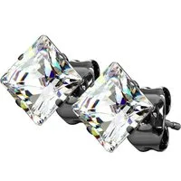 Taffstyle Paar Ohrstecker Ohrringe Stecker Ohrstecker Kristall Diamant Eckig quadratisch Form (Damen oder Herren), Geschenke für Frauen Freundin zum Geburtstag Weihnachten Valentinstag