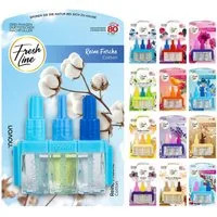 Fresh Line Raumduft Nachfüllflakons, 3 x 7 ml – Für elektrische Duftstecker, Geeignet für elektrische Duftstecker – für Wohnräume und Büro