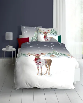 Kaeppel Bettwäsche "Weihnachtshirsch" 2 Stk.