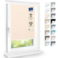 DomDeco Plissee Premium Thermo Plissee ohne Bohren, Sichtschutz, lichtdurchlässig, blickdicht, Klemmfix, Thermo-Wärmeschutz, verdunkelnd, blickdicht, Stufenlos