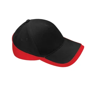 Beechfield - "Teamwear Competition" Baseball-Mütze (Schwarz/Rot)
