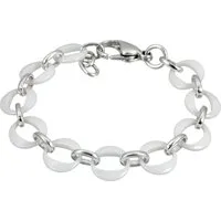 Amello Edelstahlarmband Amello Ringe Armband silber weiß (Armband), Armbänder für Damen Edelstahl (Stainless Steel)