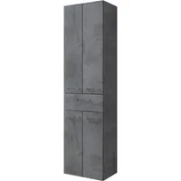 Saphir Hochschrank Quickset 945 Badschrank, 50 cm breit, 4 Türen, 1 Schublade Badezimmer-Hochschrank inkl. Türdämpfer, Griffe in Chrom glänzend