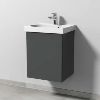 Sanipa 3way Waschtischunterbau zu Geberit Acanto Waschtisch mit 1 Tür, Anthrazit-Matt SM41322