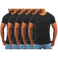 Young & Rich T-Shirt Herren Uni Basic rundhals Ausschnitt Unterziehshirt 1701 Rundhalsauschnitt unifarben kurzarm regular fit