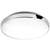 Briloner Leuchten LED Deckenleuchte 3351-016, LED fest integriert, 2700K - Extra-Warmweiß, Badezimmer, IP44, weiß-chrom, 28,5 cm