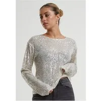 URBAN CLASSICS Longsleeve Ladies Sequins Longsleeve