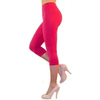 YESET Leggings Damen Capri 3/4 Leggings Baumwolle hoher Bund PINK XXXL Highwaist-Leggings
