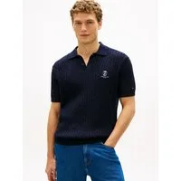 Tommy Hilfiger Poloshirt CABLE SHORT SLEEVE POLO regular fit, Zopfmuster