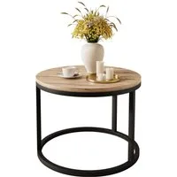 Lookway Couchtisch CIRI mit einer Platte in Holzdekor (1x Couchtisch), Durchmesser: ⌀60 cm