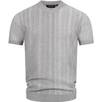 Indicode T-Shirt Herren INVarson Shirt Tee Herrenshirt mit vertikalem Strickmuster für eine stilvolle Optik