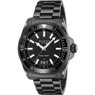 Gucci Dive Herrenuhr YA136205 - Schwarzes Zifferblatt & Edelstahldesign