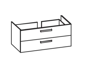 Artiqua 411 Waschtischunterschrank für Vero 032912 Weiß Hochglanz Select, 411-WU2L-D10-7160-125 411-WU2L-D10-7160-125