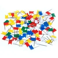 Goods+Gadgets Pinnwand GOODS+GADGETS Weltkarte Markierungs Stifte-100 Markierungsfähnchen, Kork-Wand Markierungs-Fahnen