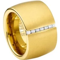 Heideman Fingerring Lines goldfarben (Ring, 1-tlg., inkl. Geschenkverpackung), mit Steinen