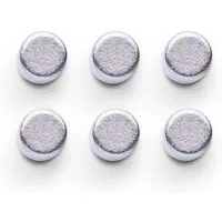 Zeller Present Magnet -Set, 6-tlg., extra stark, Edelstahl, silber, Ø0,6 x 0,8 cm