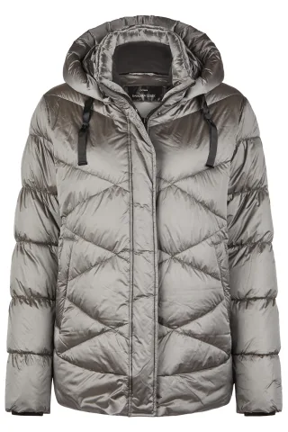 Barbara Lebek - Daunenjacke mit Kapuze graphite - Gr. - 46