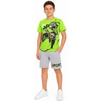 Fashion Boy T-Shirt & Shorts T-Shirt + Shorts Sommerset 2er Set Bermuda Sweatshorts Sommer JS028e (Set, T-Shirt und Shorts)