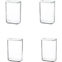 Mepal Vorratsdose Modula Vorratsdose Set – 4 Stück, 2000 ml, transparent/weiß, Kunststoff, (4-tlg), stapelbar & luftdicht, ideal für frische Lebensmittel