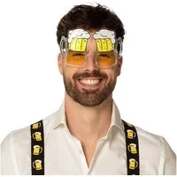 Widmann S.r.l. Verkleidungsmaske Bierfest Partybrille 'Anton' Bierbrille, Gelb