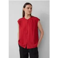 s.Oliver Blusentop Bluse Weites Blusentop mit Raffung und Spitzen-Detail
