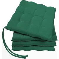 GREEN MARK Textilien Sitzkissen 4er-Set Stuhlkissen 40x40cm, Indoor und Outdoor, weich gefüllt