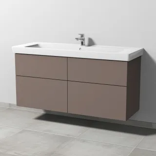Sanipa 3way Waschtischunterbau zu Villeroy & Boch Subway 2.0 Waschtisch mit 4 Auszügen, Taupe-Matt SP6161T