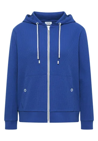 CECIL - Langarm Jacke mit Kapuze und Struktur deep river blue - Gr. - M