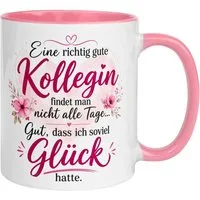 Momentals Tasse Kollegin – „Eine richtig gute Kollegin findet man nicht alle Tage", Gratis Versand · Links-&Rechtshänder · Spülmaschinenfest